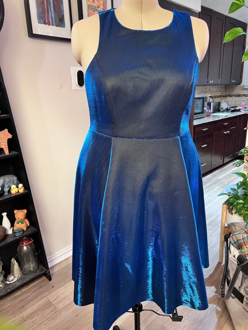 torrid Shimmery Navy-Blue Midi Dress - Picture 8 of 12